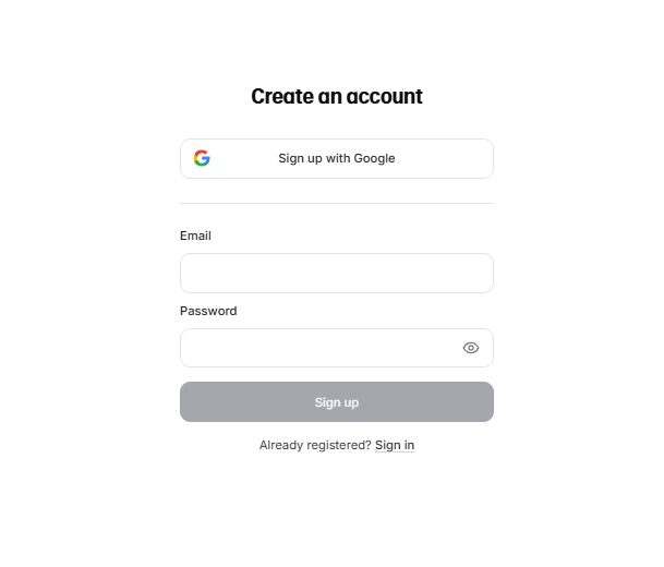 Screenshot of the ElevenLabs sign up form, a key step to create an ElevenLabs account.